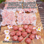 Australia beef mince 85CL Anggana's BURGER PATTY seasoned with Italian herbs ECONOMY THIN frozen price for 500g 5pcs